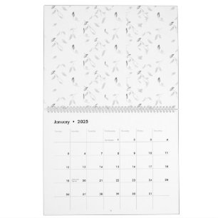 Calendário Uma disposição visualmente atraente de branco e ci