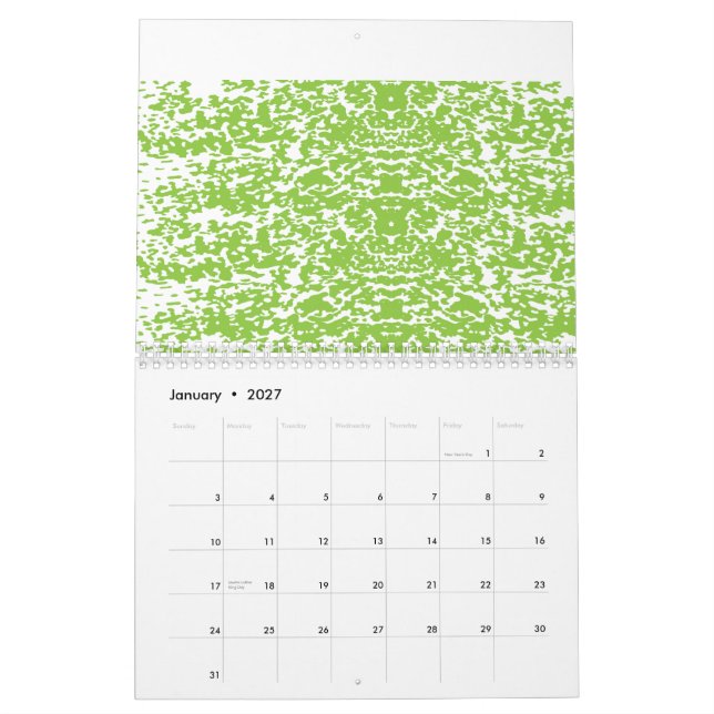 Calendário Uma mesa de madeira castanha segura uma garrafa de (Jan 2027)