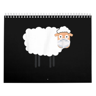 Calendário Uma Ovelha Vestindo Uma Máscara | Presente de Ovin