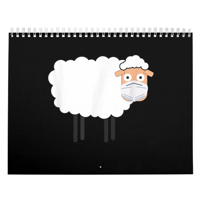 Calendário Uma Ovelha Vestindo Uma Máscara | Presente de Ovin (Capa)