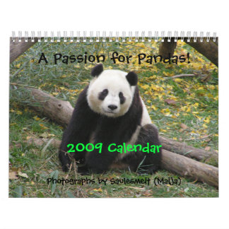 Calendário Uma paixão para pandas! , 2009 Calendar, Pho…
