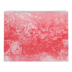 Calendário uma pintura de um céu vermelho com árvores
