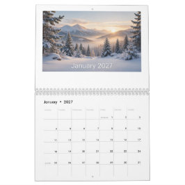 Calendário único e fofo de 2027