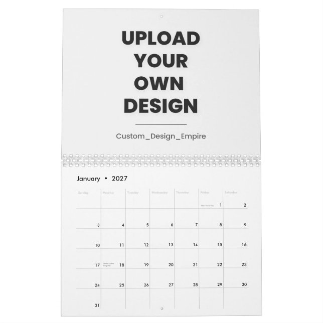 Calendário Upload Your Own Design Here | Custom Template (Jan 2027)