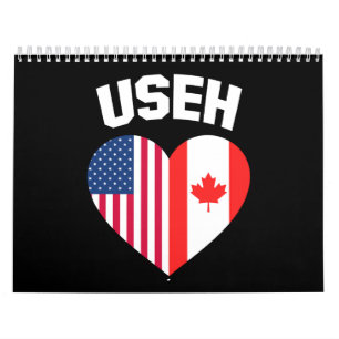 Calendário USEH America Canada Flag Funny American
