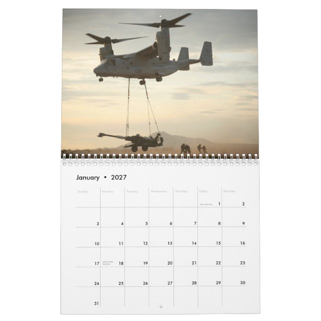 Calendário V-22 Osprey 2012 (Jan 2027)