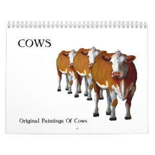 Calendário VACAS: Arte original do vário gado