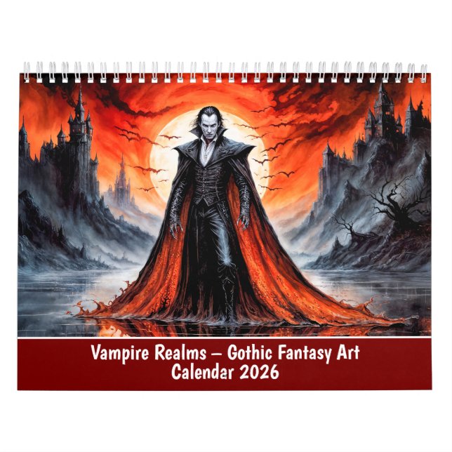 Calendário Vampire Realms – Gothic Fantasy Art Calendar 2026 (Capa)