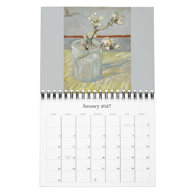 Calendário Van Gogh Flores e Vida Estática 2016 Pequena (Jan 2027)