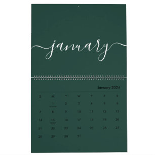 Calendário Verde e Branco Minimalista 2027