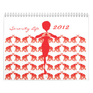 Calendário vermelho do elefante