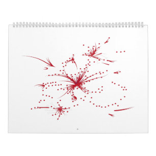 Calendário Vermelho Orangular, Ciano e Ponto Magenta