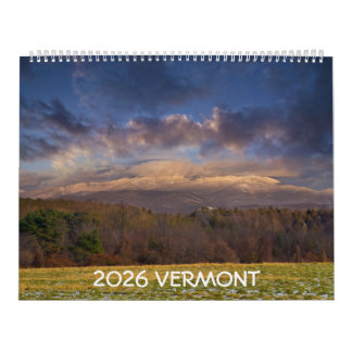Calendário Vermont 2026