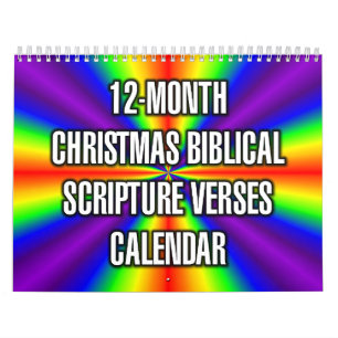 Calendário Versículos Bíblicos de Natal de 12 Meses