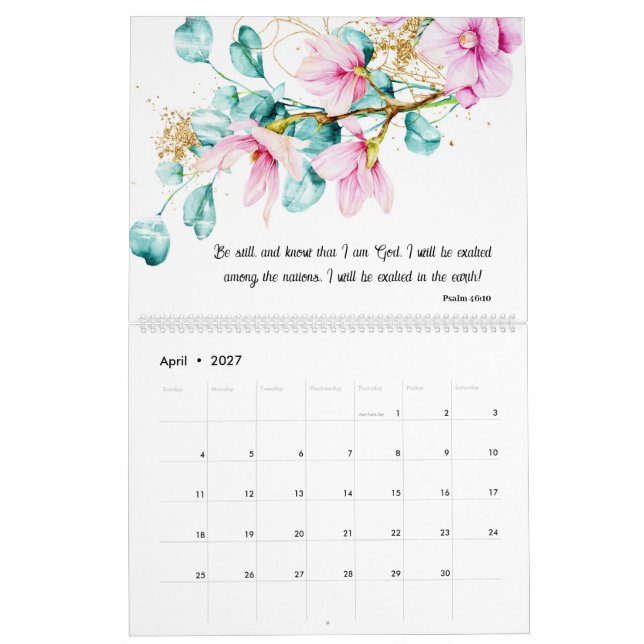 Calendário Verso da Bíblia Floral (Abr 2027)