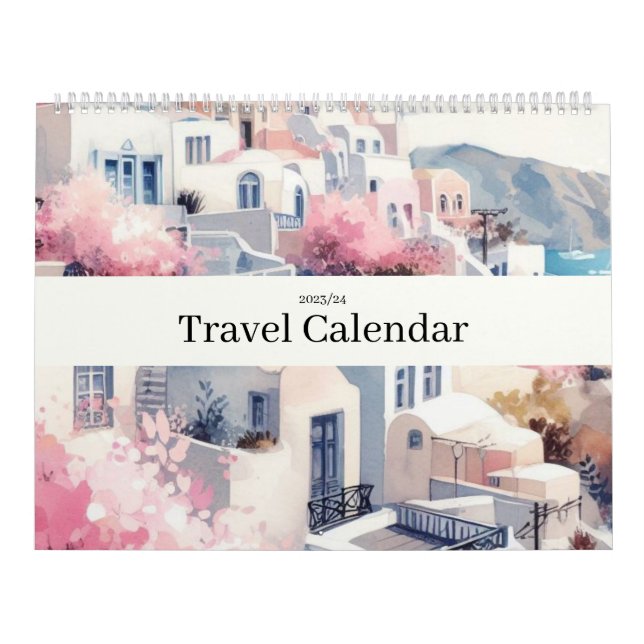 Calendário Viagem Europa Rosa Girly (Capa)