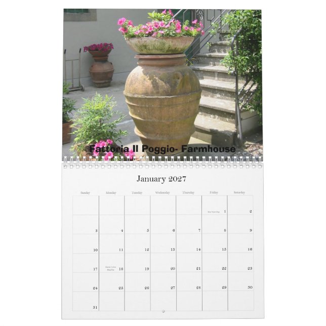 Calendário Viagens em Toscânia (Jan 2027)