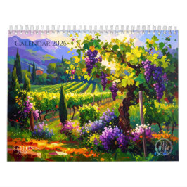 Calendário Vibrant Impasto Art Calendar 2026