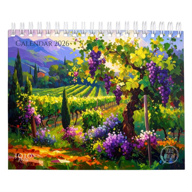 Calendário Vibrant Impasto Art Calendar 2026 (Capa)