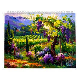 Calendário Vibrant Impasto Art Calendar 2026