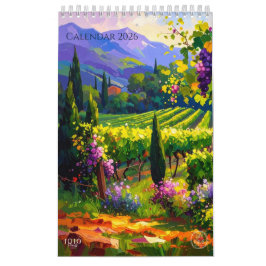 Calendário Vibrant Impasto Art Calendar 2026