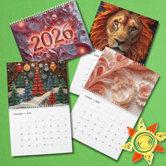 Calendário Vibrant Quilled Designs 2026