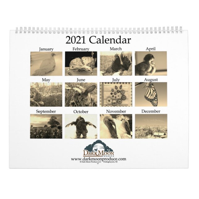 Calendário Vida da Fazenda - Produção de Lua Escura - 2021 (Verso)