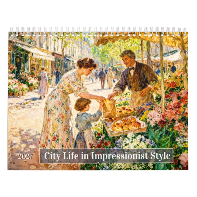 Calendário Vida Urbana em Estilo Impressionista (Capa)