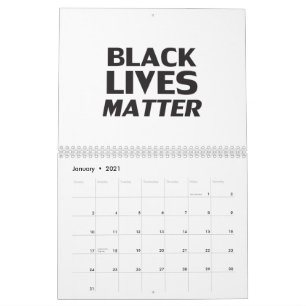 Calendário Vidas Negras Importam a tipografia moderna negra b