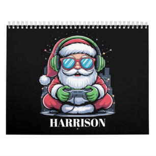 Calendário Vídeo Game de Natal Personalizado Papai Noel Xmas