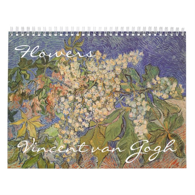 Calendário Vincent van Gogh Flowers, Apos impressionismo Art (Capa)
