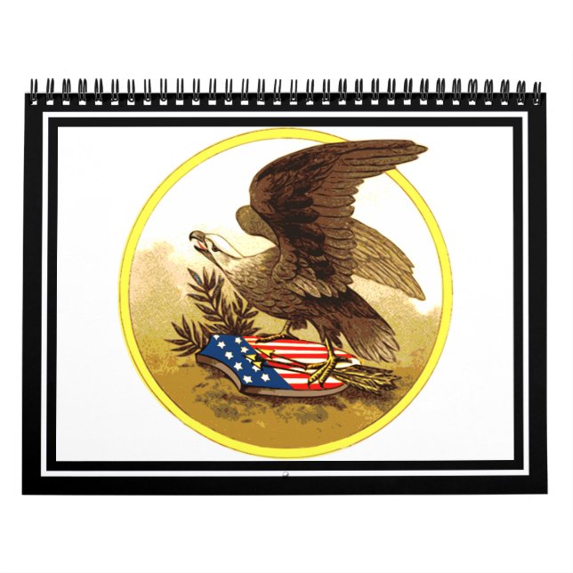 Calendário Vintage American Bald Eagle (Capa)