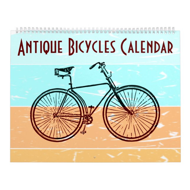 Calendário Vintage Bicicletas Retroativas Ilustrações de Fund (Capa)