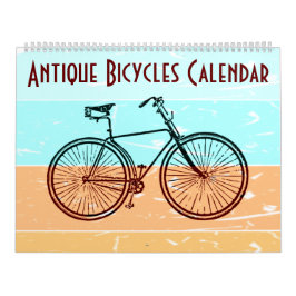 Calendário Vintage Bicicletas Retroativas Ilustrações de Fund