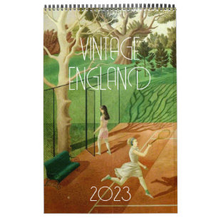 Calendário Vintage England Landscape, Retro