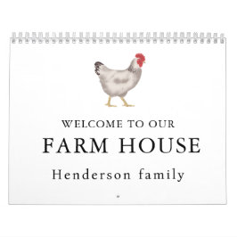 Calendário vintage Family Chicken Farm Business