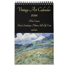 Calendário Vintage Fine Art 2026 Home Office Business Wall