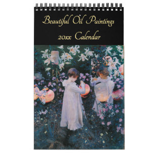 Calendário Vintage Fine Art Belos Pintings Oil 2026 Wall