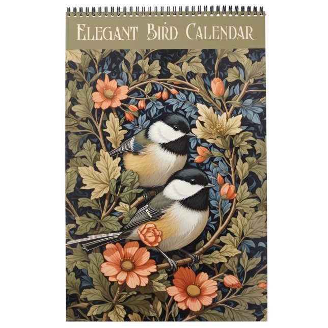 Calendário Vintage Floral Birds 2025 (Capa)