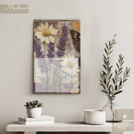 Calendário Vintage Floral Borboleta