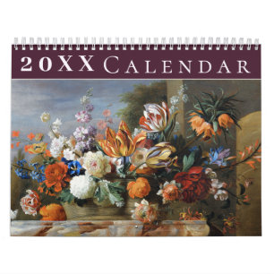 Calendário Vintage Flower Collection Peony Rosa Anemone
