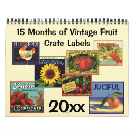 Calendário Vintage Fruta Crate Label Art