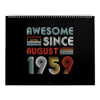 Calendário Vintage Incrível desde agosto de 1959 63º Aniversá