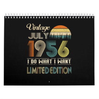 Calendário Vintage julho de 1956 What I Want Limited Edition