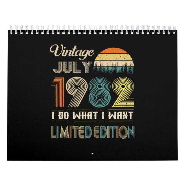 Calendário Vintage julho de 1982 What I Want Limited Edition  (Capa)