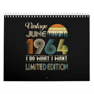 Calendário Vintage June 1964 What I want Limited Edition (Vin