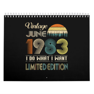 Calendário Vintage Junho De 1983 What I Want Limited Edition 