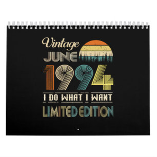 Calendário Vintage Junho De 1994 What I Want Limited Edition