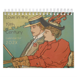 Calendário Vintage Love nos Newlyweds do século 19