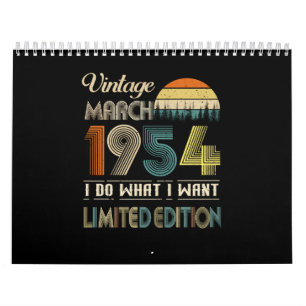 Calendário Vintage, março de 1954, What I Want Limited Editi